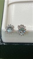 Boucles d'oreilles Floriddia Gioielli Femme in Or blanc Acquamarina 0.52 Ct 58090 ORECCHINI ACQUAMARINA E BRILLANTI - 58090 ORECCHINI ACQUAMARINA E BRILLANTI